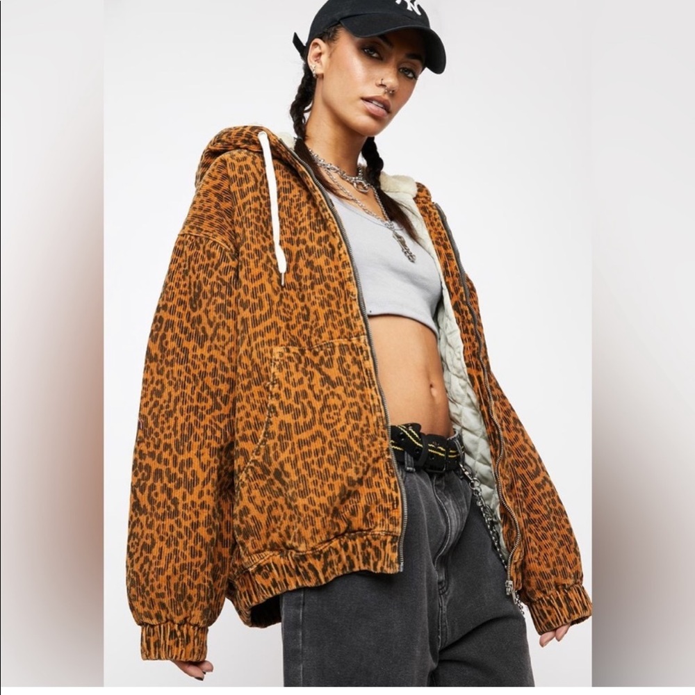 BDG Urban Outfitters Leopard Cheetah Corduroy Jacket Small